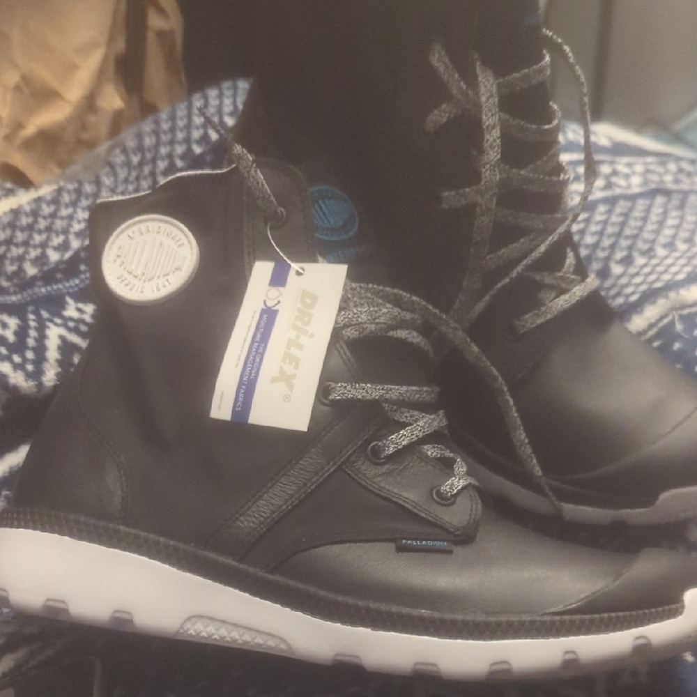 Palladium Black and Gray Men's Rain Boots